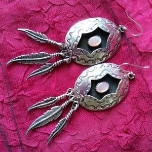 Sterling Silver/Pink MOP Shadow Box Earrings